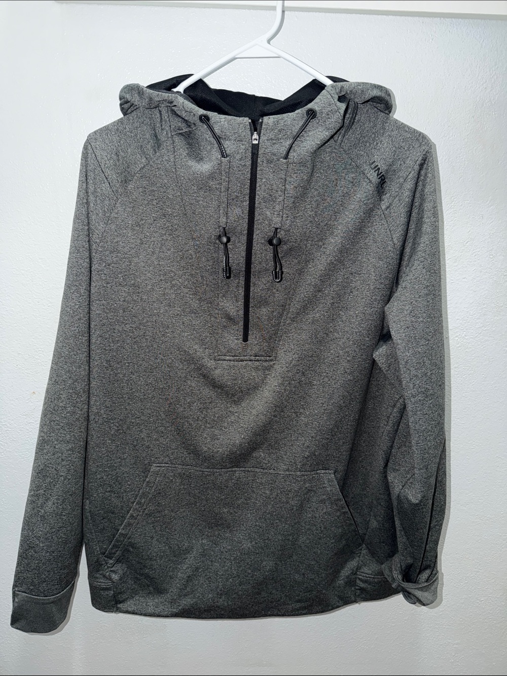 UNRL Men's Crossover Half-zip Hoodie-Large